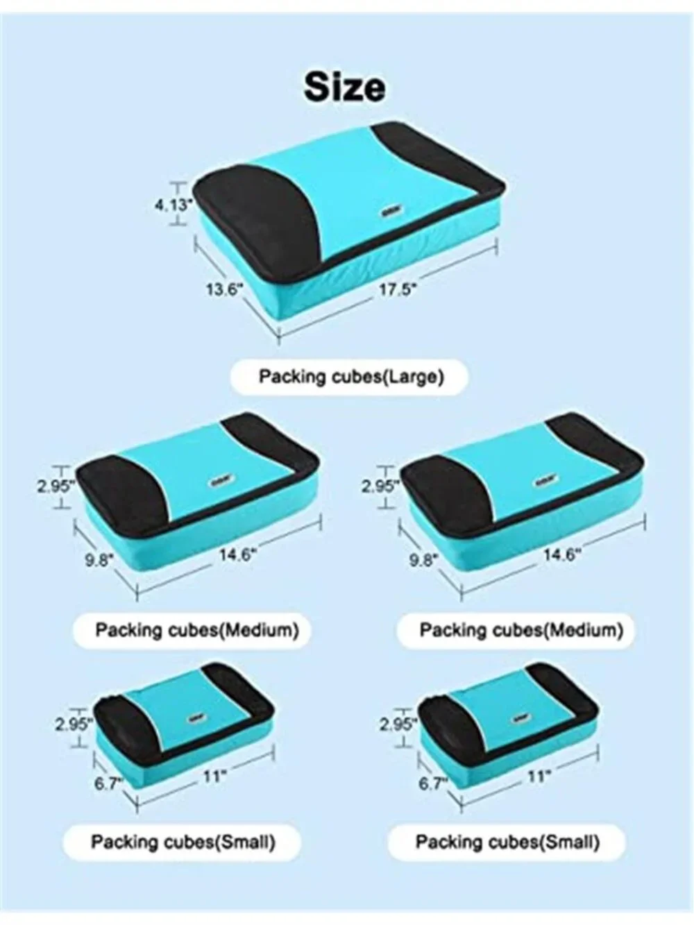 Compression Packing Cubes Travel Organizer Set Luggage Suitcase Storage Bags